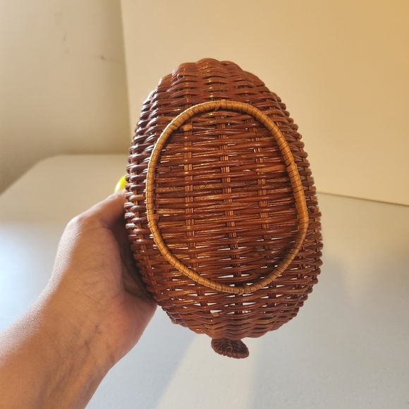 Vintage Rattan Wicker Reindeer Shape Deer Christmas Trinket Basket 90s 1990s - Picture 7 of 10